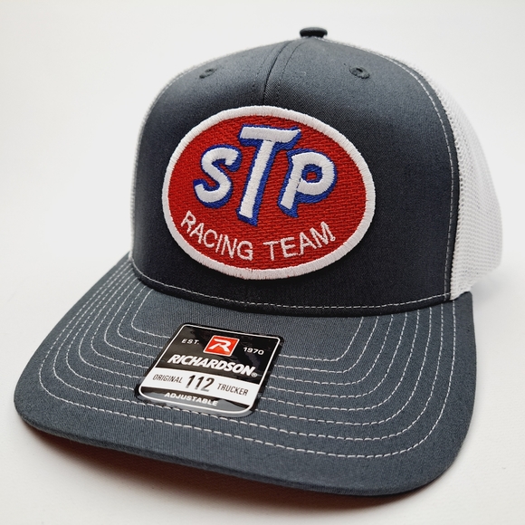 STP Racing Team Richardson 112 Trucker Mesh Snapback Cap Hat Gray - Picture 1 of 4